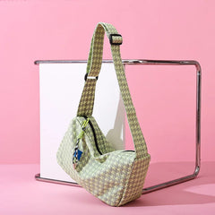 Checkered One Shoulder Bag Autumn Women Cross Body Bag