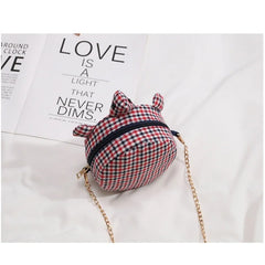 One-shoulder Lattice Ellipse Student Leisure Style Zipper Bag