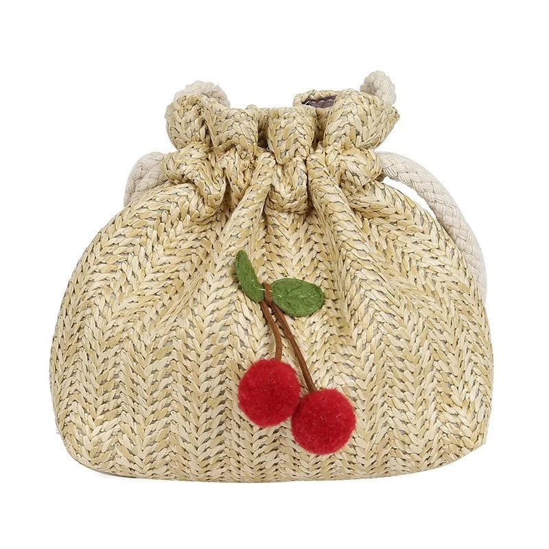 Grass Weave One-Shoulder Messenger Bag for Summer Leisure