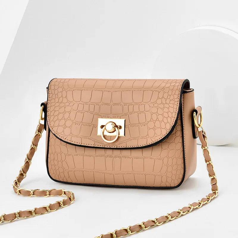 Crocodile Pattern One-shoulder Messenger Bag Women's Handbag