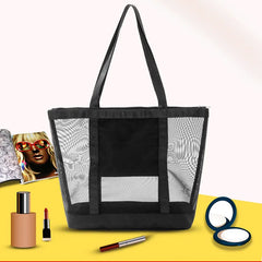 Large Capacity Mesh Beach Bag Portable Mommy Bag