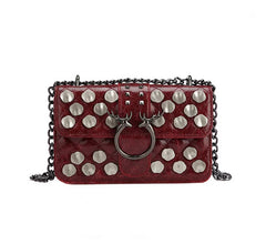 Red Packets Shoulder Bag with Rivet Chain