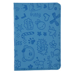 Blue Leather Passport Holder Organizer