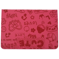 Leather Passport Holder-Rose Red