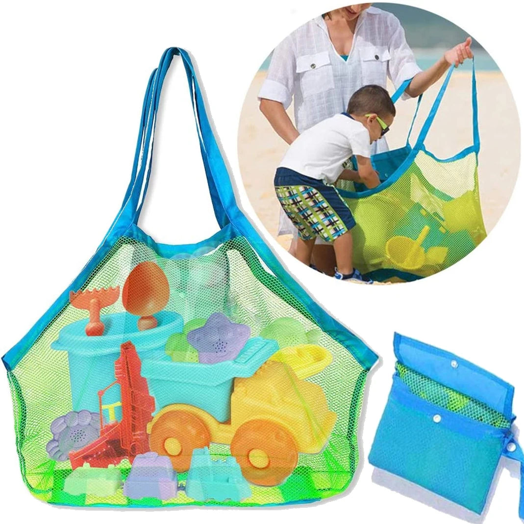 Foldable Kids Beach Mesh Bag Toys Storage Organizer