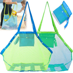 Beach Mesh Shoulder Bag Foldable Kids Toys Towel Bags Toy Storage
