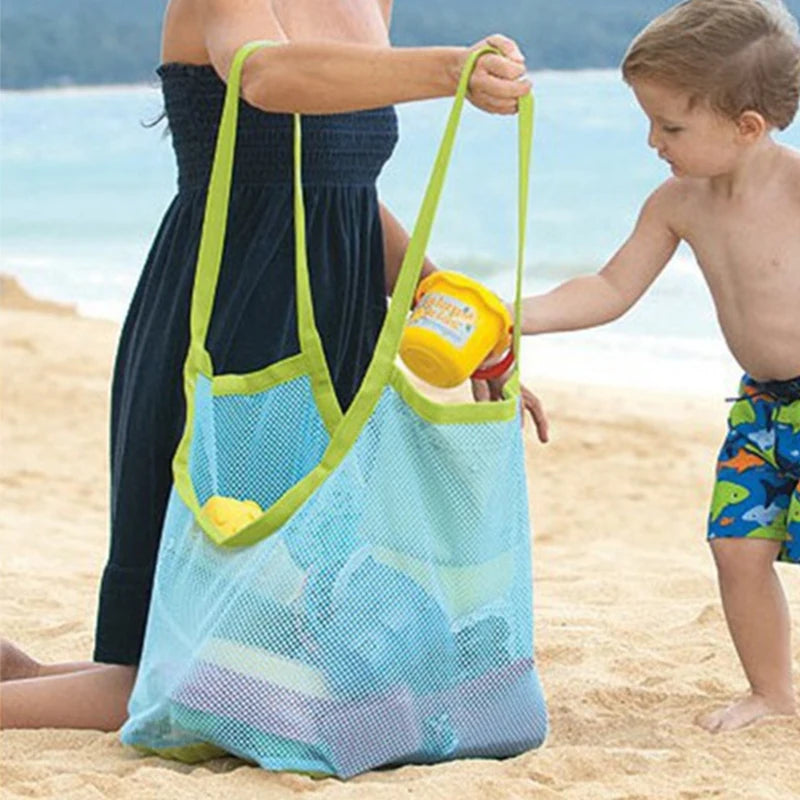 Beach Mesh Shoulder Bag Foldable Kids Toys Towel Bags Toy Storage