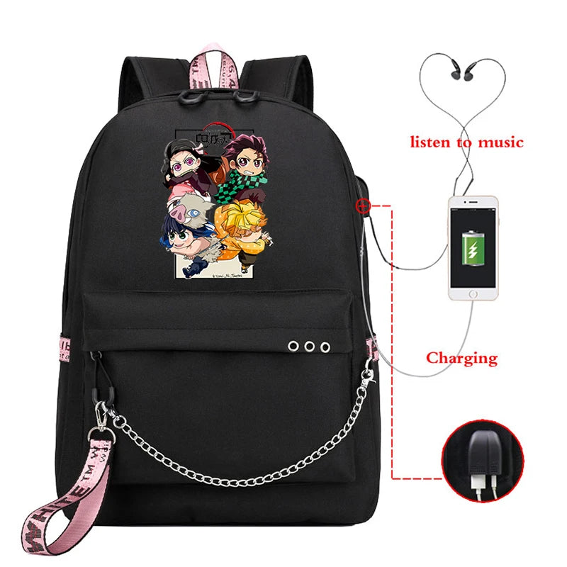 Demon Slayer Manga Backpack Sports Grocery Climbing Bag