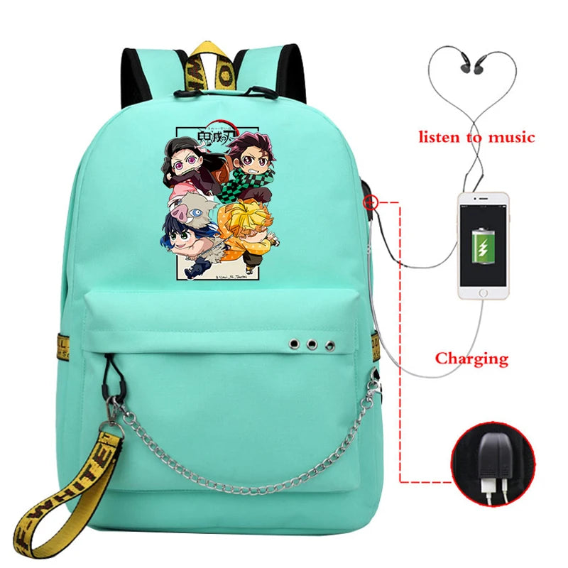 Demon Slayer Manga Backpack Sports Grocery Climbing Bag