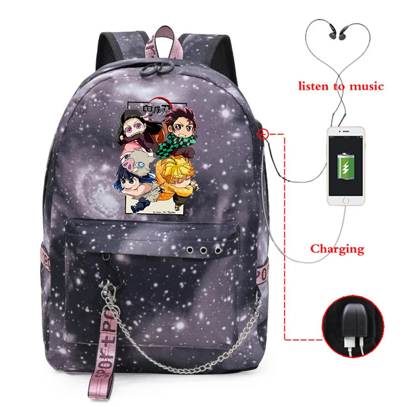 Demon Slayer Manga Backpack Sports Grocery Climbing Bag