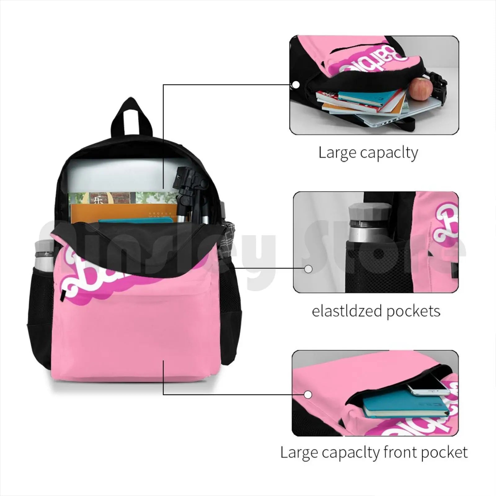Vintage Pink Hiking Backpack Climbing Sports Bag