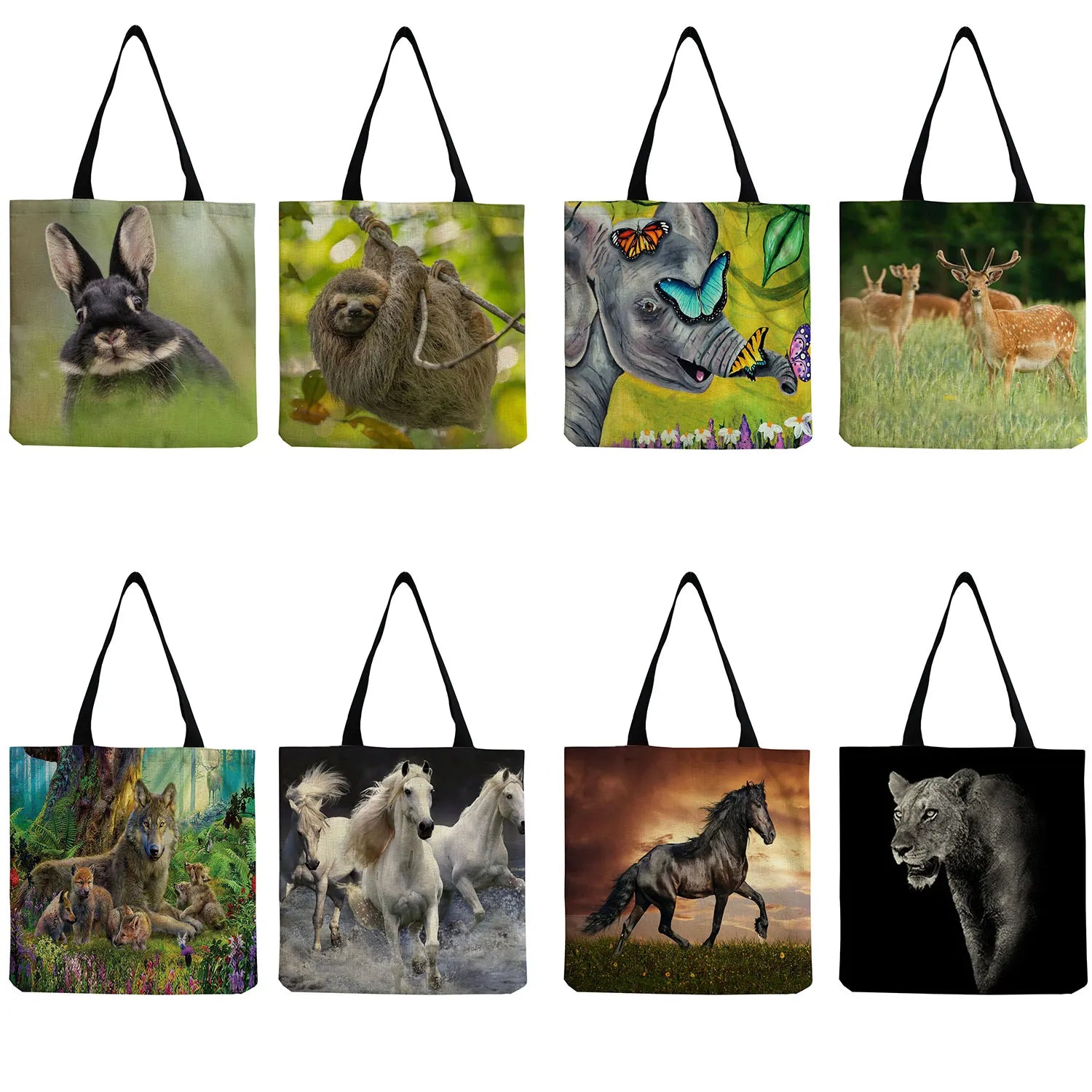 Portable Shopping Bag Large Capacity Elephant Horse Eco Friendly Travel Bag
