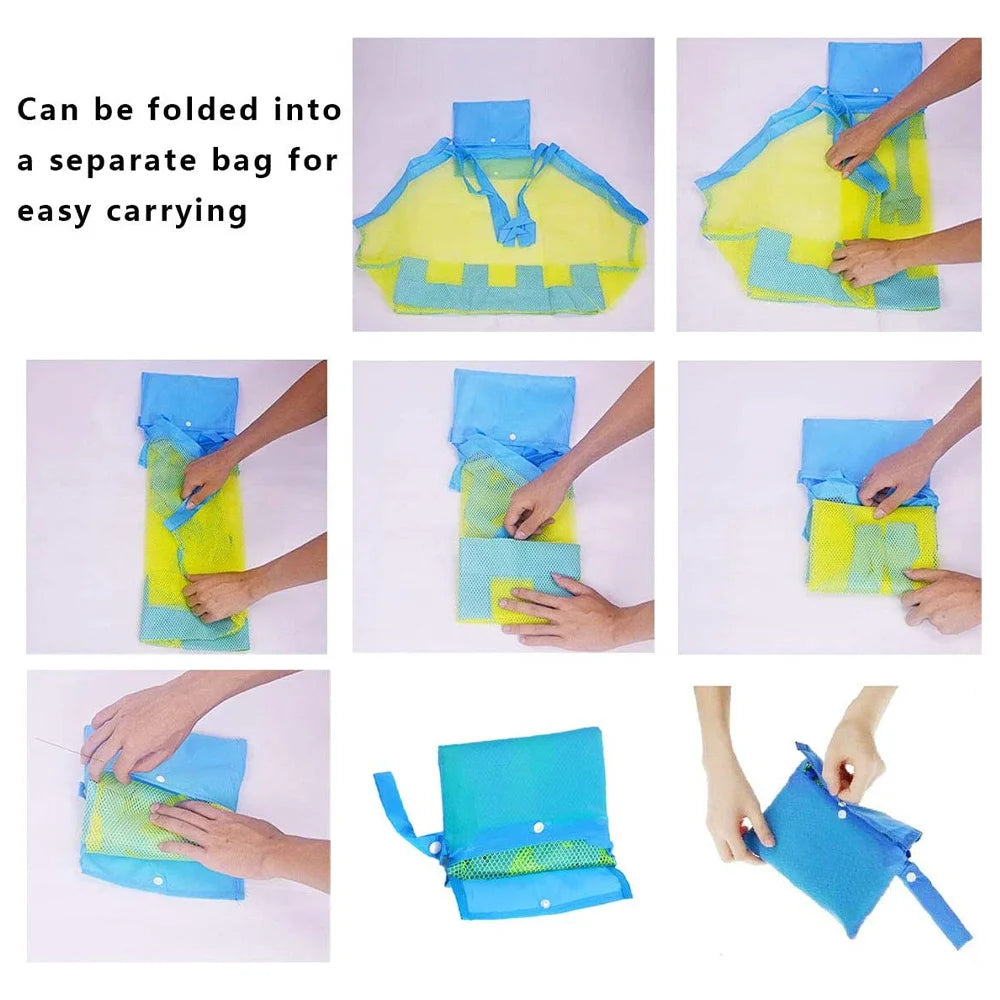Portable Folding Beach Mesh Bag for Kids and Women