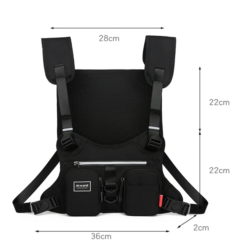 Tactical Chest Bag Phone Pack Unisex Hip Hop Vest Streetwear Bag