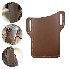 Men Leather Vertical Pockets Outdoor Phone Bag
