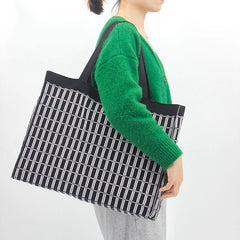 Large Casual Crochet Tote Bag Oversized Capacity Beach Woven Square Weekender