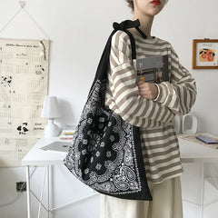 Large Printing Slouch Bag for Women - Big Capacity Shopper Bag
