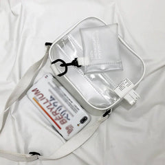 Solid Jelly Handbag for Women Transparent Diagonal Package