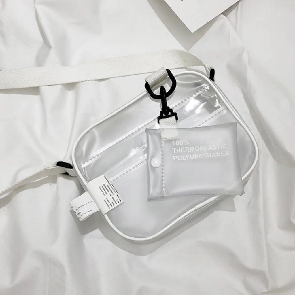 Solid Jelly Handbag for Women Transparent Diagonal Package