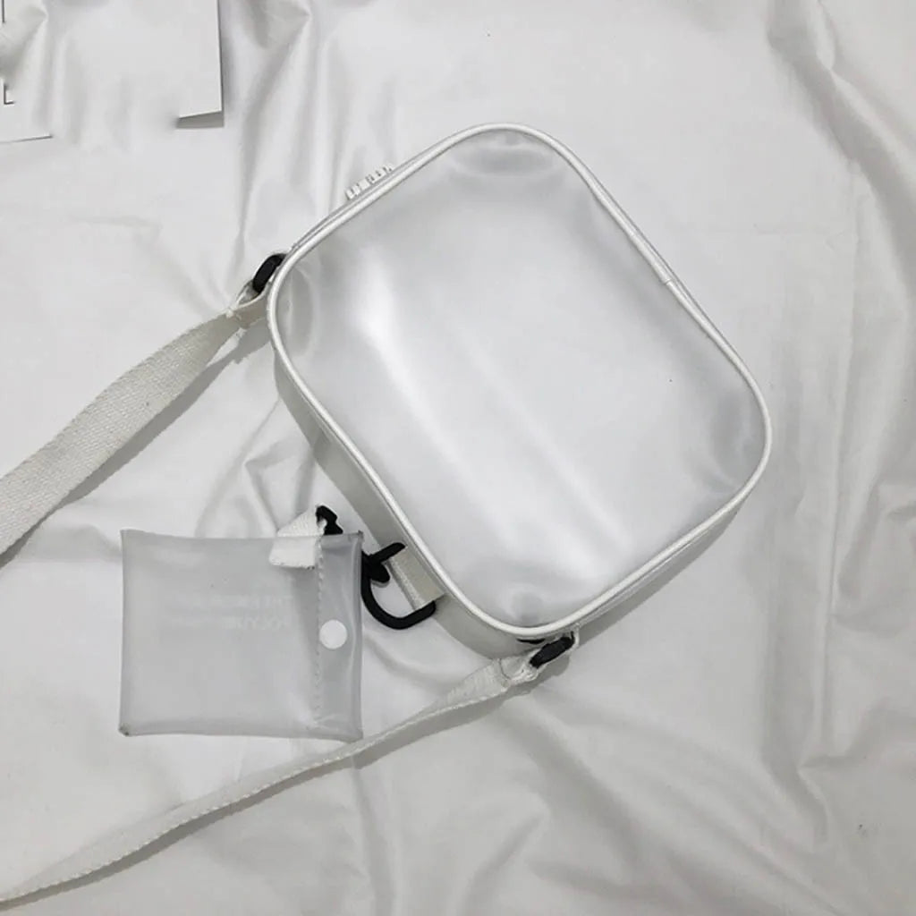 Solid Jelly Handbag for Women Transparent Diagonal Package