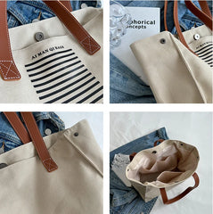 Women Canvas Work Laptop Tote Bag Big Capacity Commuter Weekender Bag