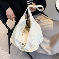Oversized Female Casual Canvas Slouchy Shoulder Bag