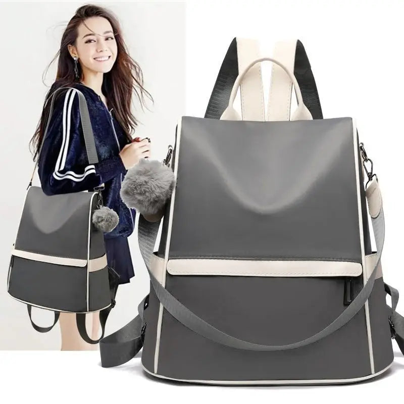 Oxford Canvas Backpack Women's Anti-Theft Versatile Schoolbag