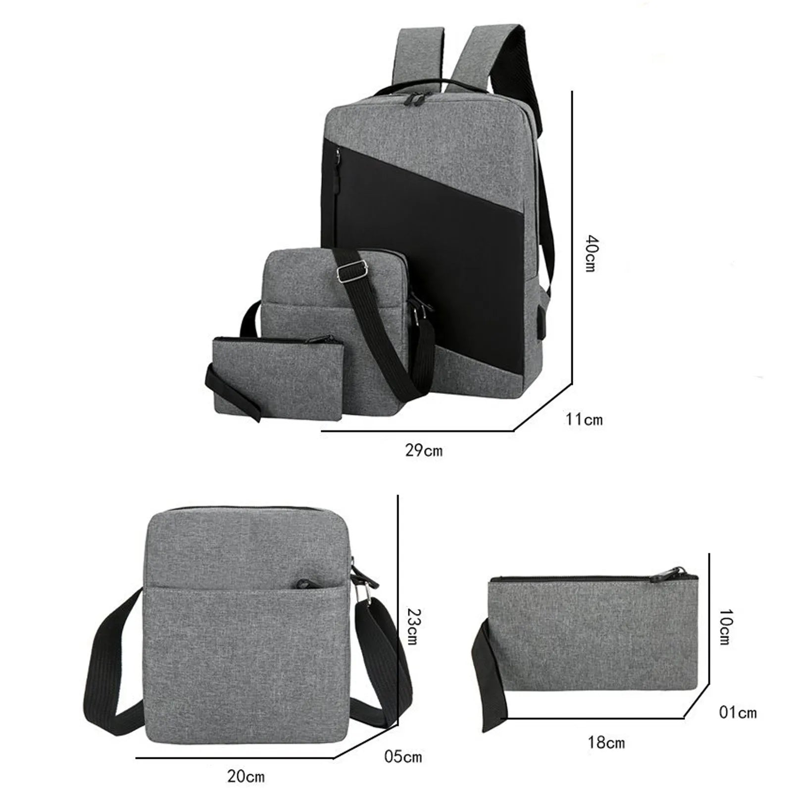 Waterproof Oxford Cloth Laptop Backpack with USB Charging