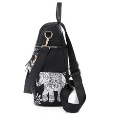 Elephant Print Travel Backpack Women School Bag Mochilas