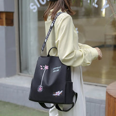 Chinese Style Embroidery Backpack Anti-theft Schoolbag