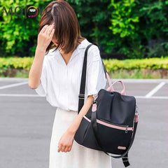 Oxford Cloth Backpack Shoulder Bag Ladies Travel Knapsack