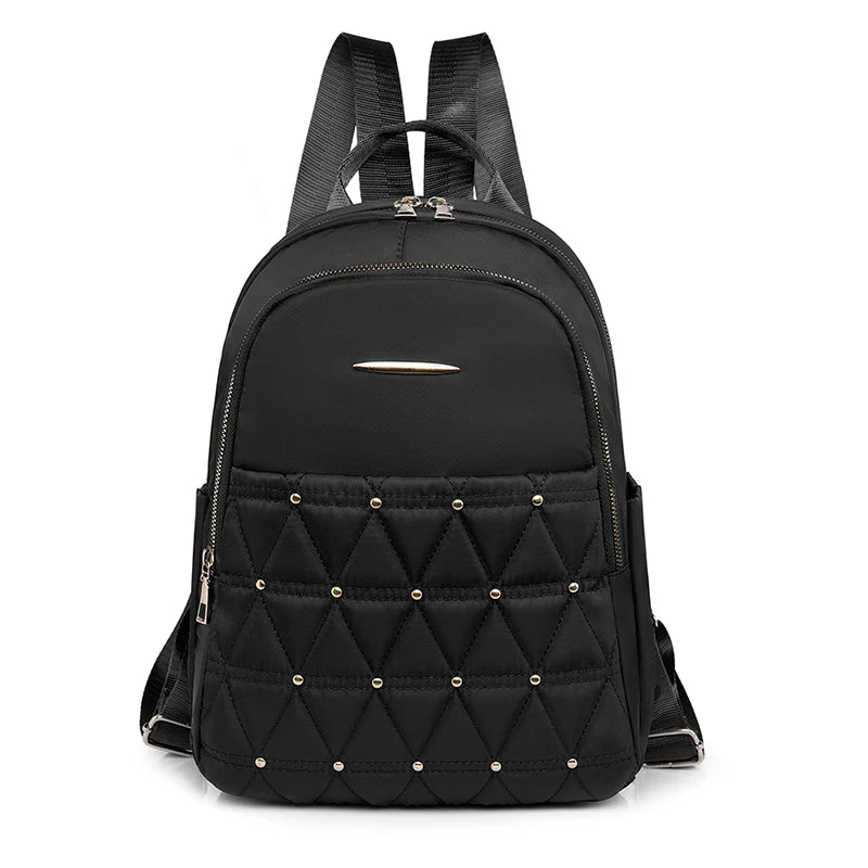 Waterproof Backpacks Rivet Student Girl Schoolbag Women's Shoulder Bags