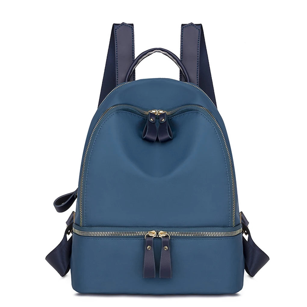 Fashionable Oxford Cloth Woman Backpack Waterproof 20-35L Solid Dual Strap Bag