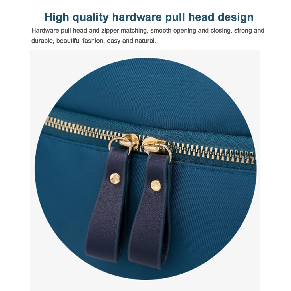 Fashionable Oxford Cloth Woman Backpack Waterproof 20-35L Solid Dual Strap Bag