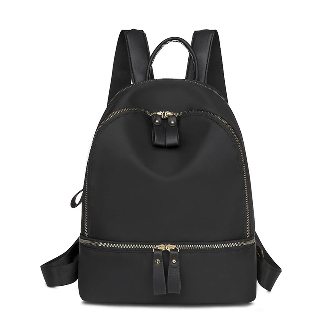 Fashionable Oxford Cloth Woman Backpack Waterproof 20-35L Solid Dual Strap Bag