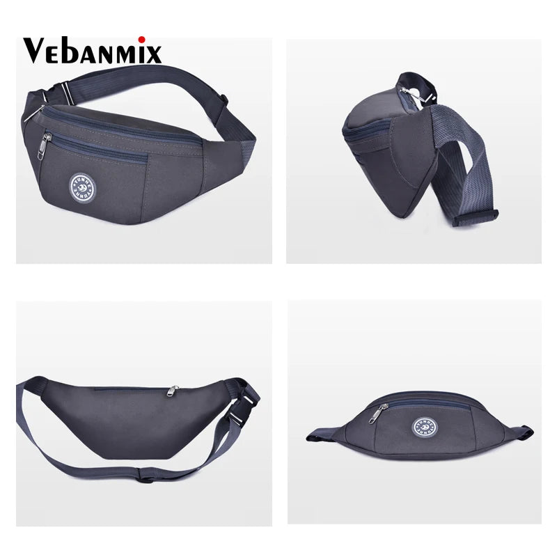 Oxford Waterproof Waist Pack for Men Women Fanny Pack Style Bum Bag