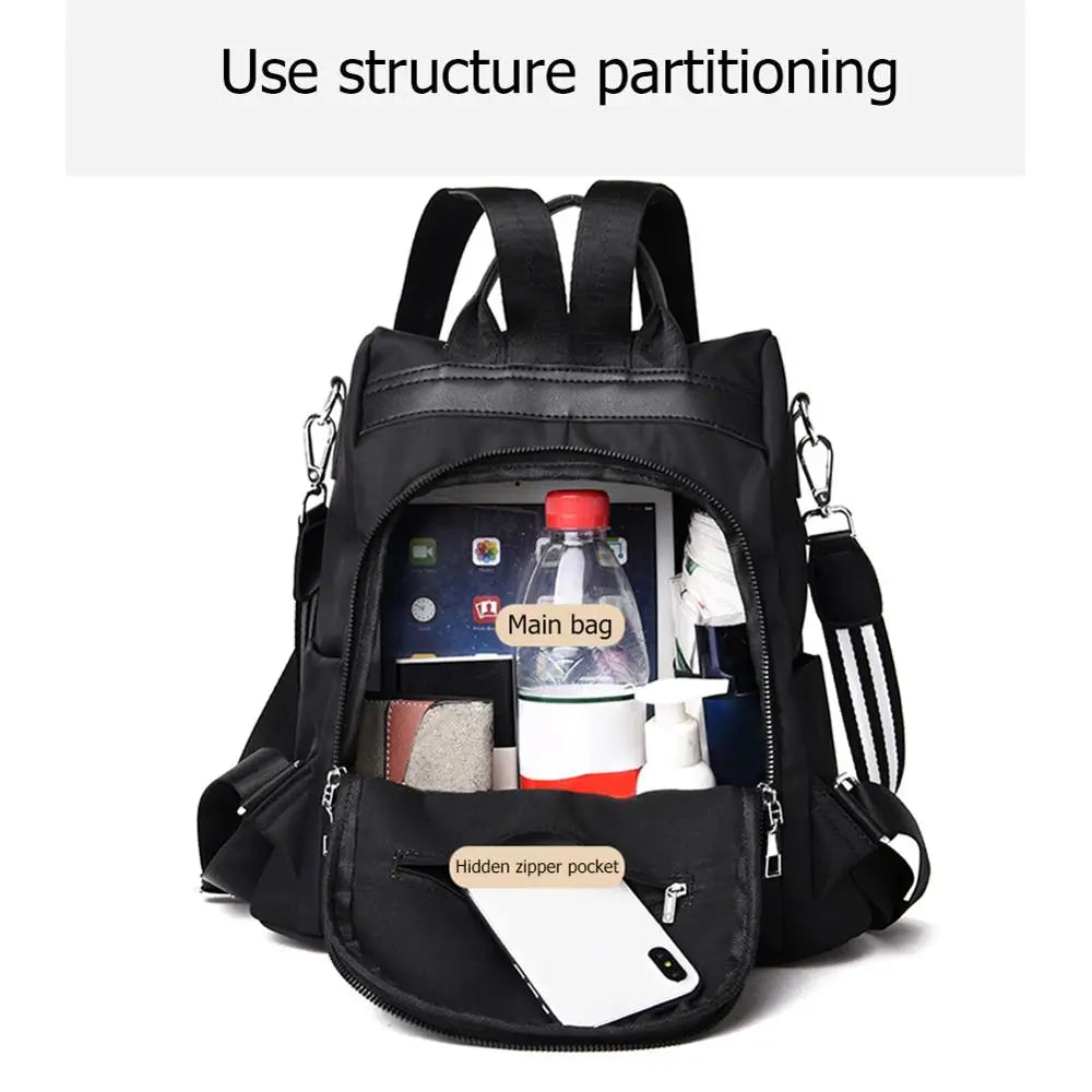 Oxford Women Backpack Embroidery Print School Shoulder Bags Anti-theft
