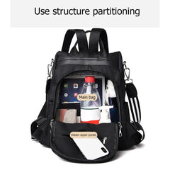 Oxford Women Backpack Embroidery Print School Shoulder Bags Anti-theft