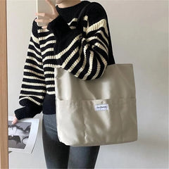 Oxford Women Tote Bag Solid Casual Student Handbags Shoulder Bags Large Capacity
