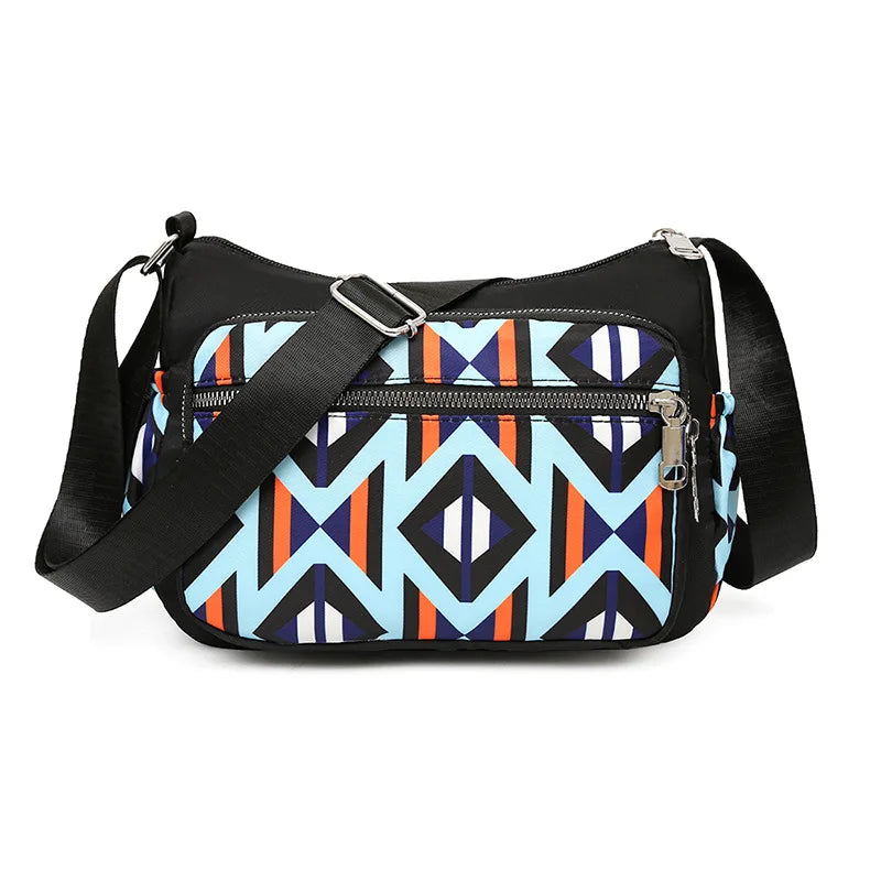 Canvas Diagonal Shoulder Bag for Women, Large Capacity, Multi-Layer