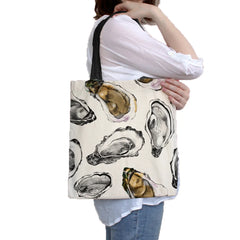 Oyster Seafood Bag Women Reusable Shopper Tote Bag