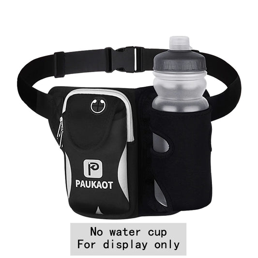 Running Waist Bag with Water Bottle - Phone Pocket - Hiking Camping Fanny Pack