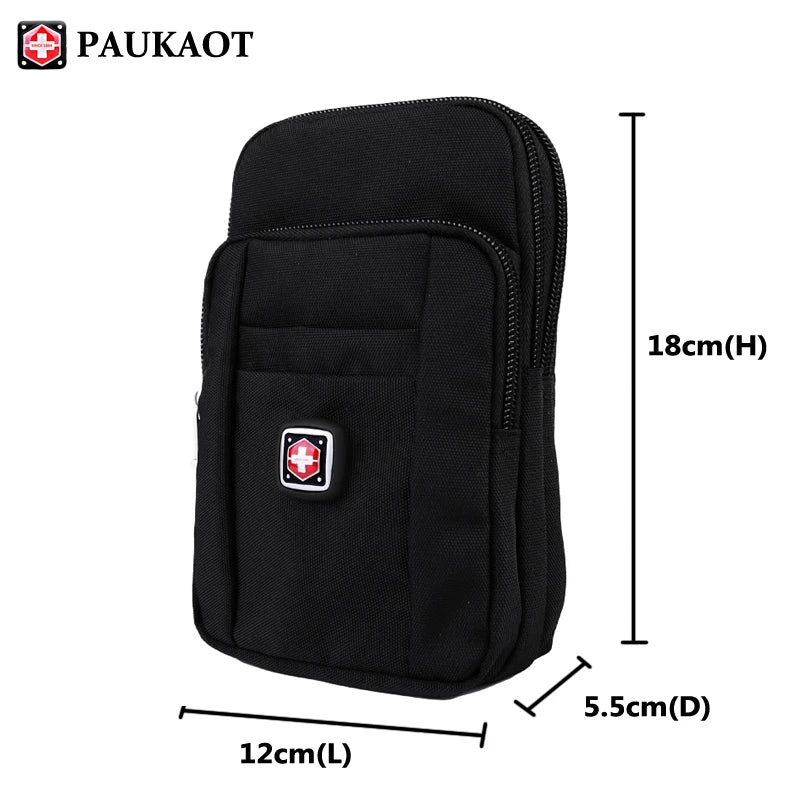 Vertical Waterproof Belt Bag for Men