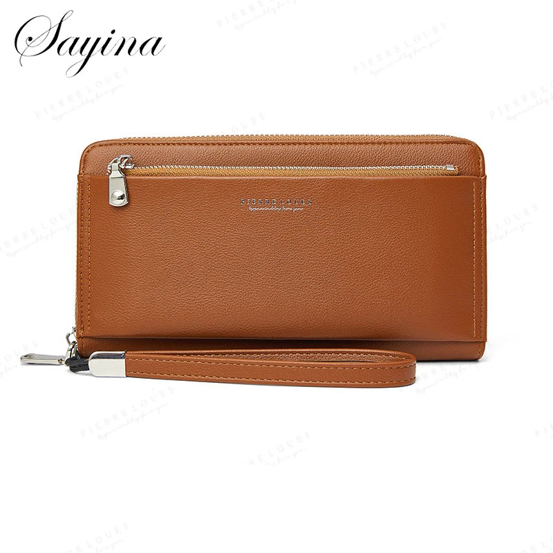 PIERRELOUES Long Clutch Wallet Large Capacity Women Purse Lady Purses Phone Pock