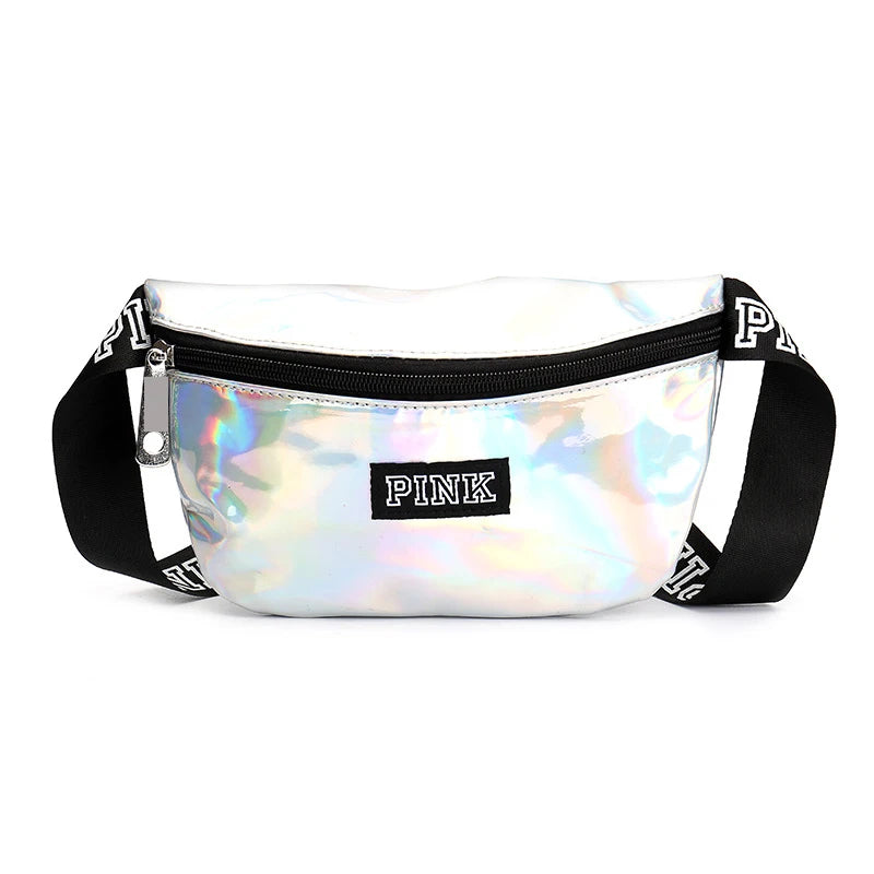 Pink Holographic Waist Bag Waterproof