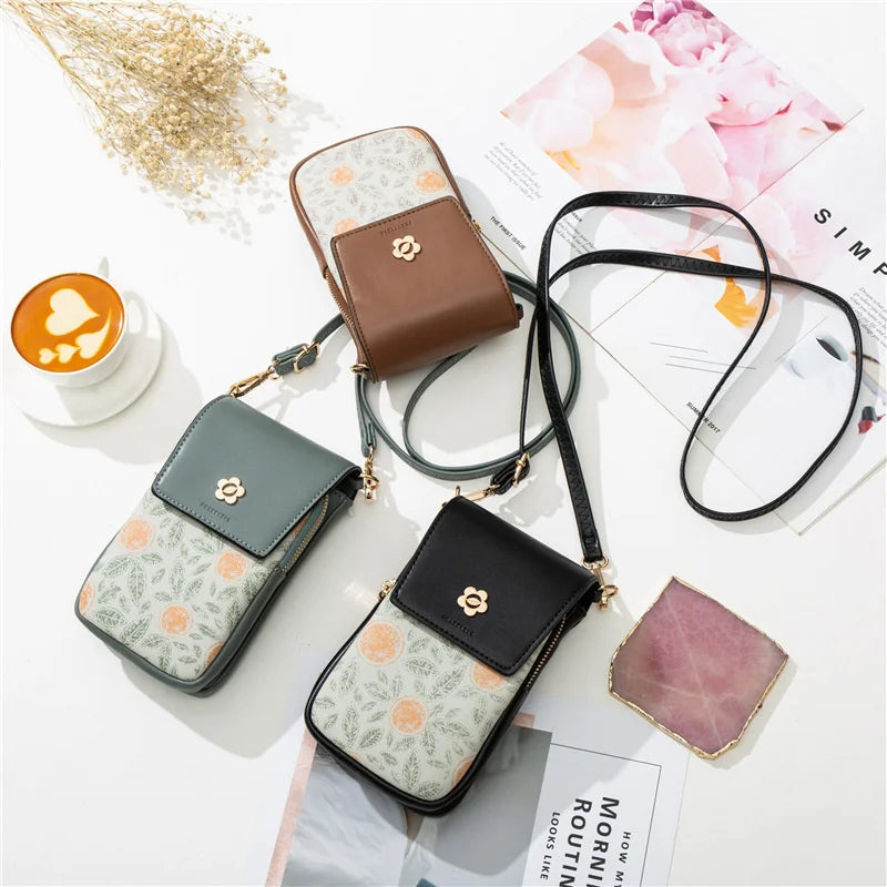 Double Zipper Mobile Phone Bag Mini Diagonal Back