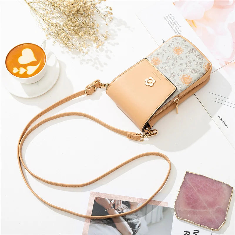 Double Zipper Mobile Phone Bag Mini Diagonal Back
