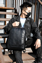 15.6 inch Laptop PU Backpack, College School Bags, 16 inch Travel Backbags