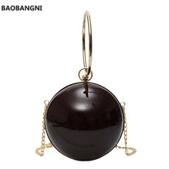 PU Ball Shape Evening Bag Round Shoulder Bag Chain Crossbody