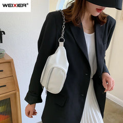 PU Chain Hip Packs Fanny Pack Lady Waist Bag Shoulder Bags Women's Belt Bum Bag